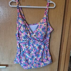 Floral Twist-Front Camisole Tank - Pink Multi